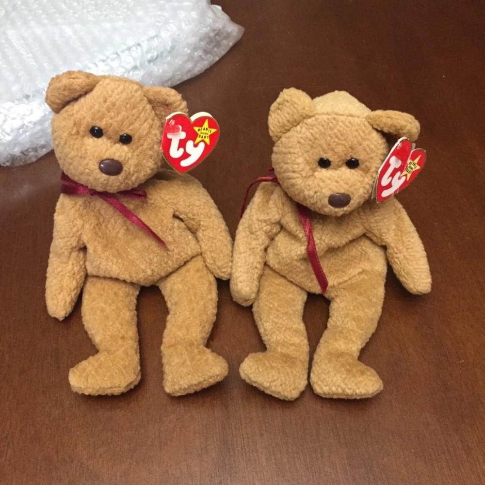 Vintage ty beanie babies Retired curly bears